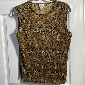 Modern Essentials Animal Print Sleeveless Tank Top, Medium, Vintage